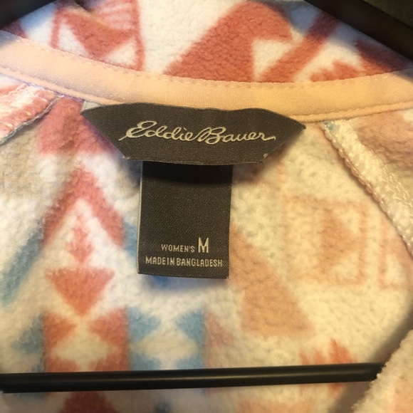 Eddie Bauer Pink/ blue southwestern Tribal Popover Soft Top Size Medium - Picture 4 of 7